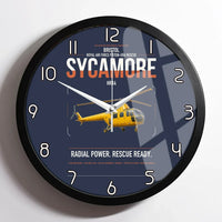 Thumbnail for Bristol Sycamore HR14 design on navy blue framed wall clock