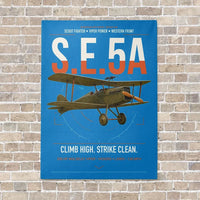 Thumbnail for Royal Aircraft Factory S.E.5a vertical canvas print - no frame - turquoise background