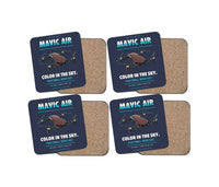 Thumbnail for DJI Mavic Air design on navy blue 4 pieces set coaster