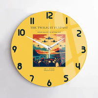 Thumbnail for VINTAGE G4260 - The Twilight Flypast - Designed Wall Clocks design on yellow no-frame