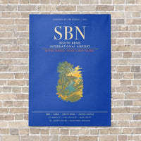 Thumbnail for South Bend International Airport SBN - Canvas Framed - Blue