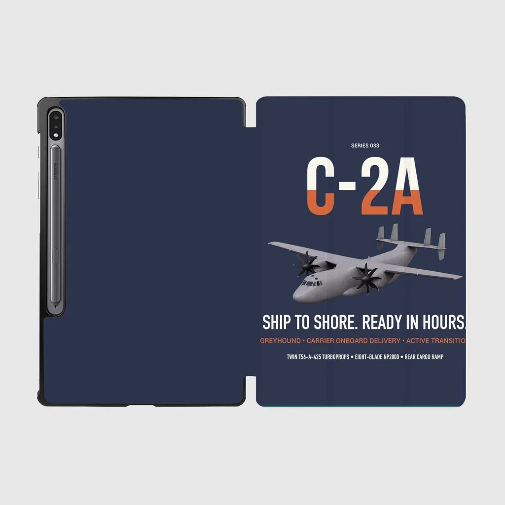 C-2A Greyhound design on navy blue samsung tablet tablet case