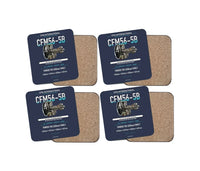 Thumbnail for CFM56-5B design on navy blue 4 pieces set coaster