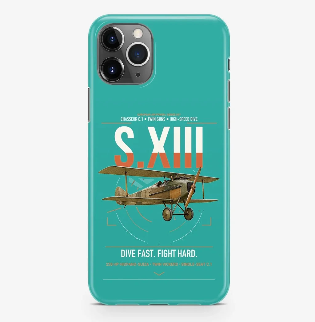 SPAD S.XIII C.1 design on turquoise magsafe iphone case, for iPhone Pro Max