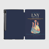 Thumbnail for Lanai Airport (LNY) design on navy blue samsung tablet tablet case