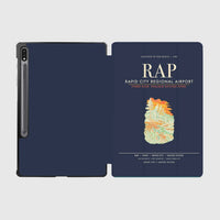 Thumbnail for Rapid City Regional Airport (RAP) design on navy blue samsung tablet tablet case