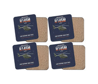 Thumbnail for Airbus Helicopters H145M LUH SOF design on navy blue 4 pieces set coaster