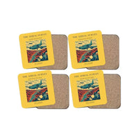 Thumbnail for The Aerial Survey - Designed Coasters design on yellow 4-pieces-set