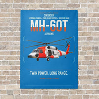 Thumbnail for Sikorsky MH-60T Jayhawk vertical canvas print - no frame - turquoise background