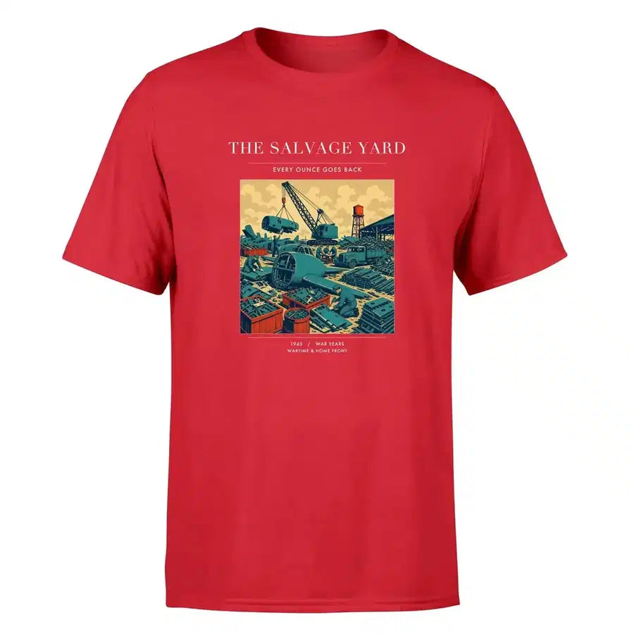 VINTAGE G4509 - The Salvage Yard - Premium T-Shirt design on red premium t shirt