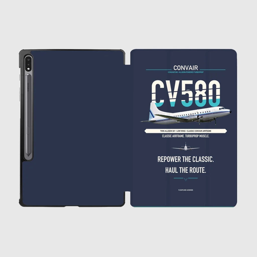 Convair 580 design on navy blue samsung tablet tablet case