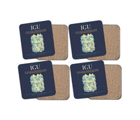 Thumbnail for Foz do Iguaçu International Airport (IGU) design on navy blue 4 pieces set coaster