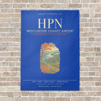 Thumbnail for Westchester County Airport HPN - Canvas Framed - Blue