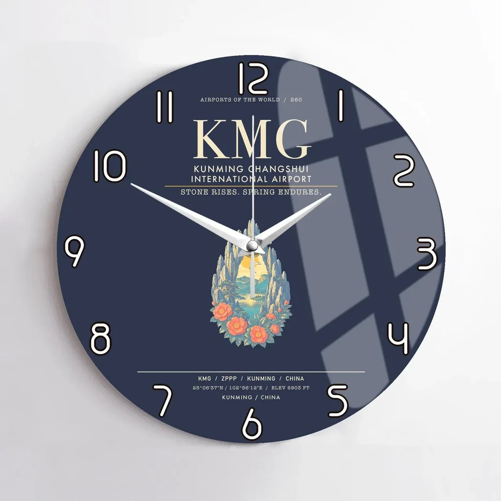 Kunming Changshui International Airport KMG Wall-Clock No-Frame - Navy Blue