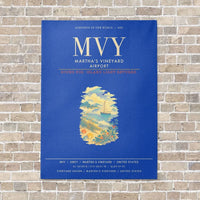 Thumbnail for Martha's Vineyard Airport MVY - Canvas Framed - Blue