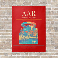 Thumbnail for Aarhus Airport AAR - Canvas No Frame - Red