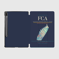 Thumbnail for Glacier Park International Airport (FCA) design on navy blue samsung tablet tablet case