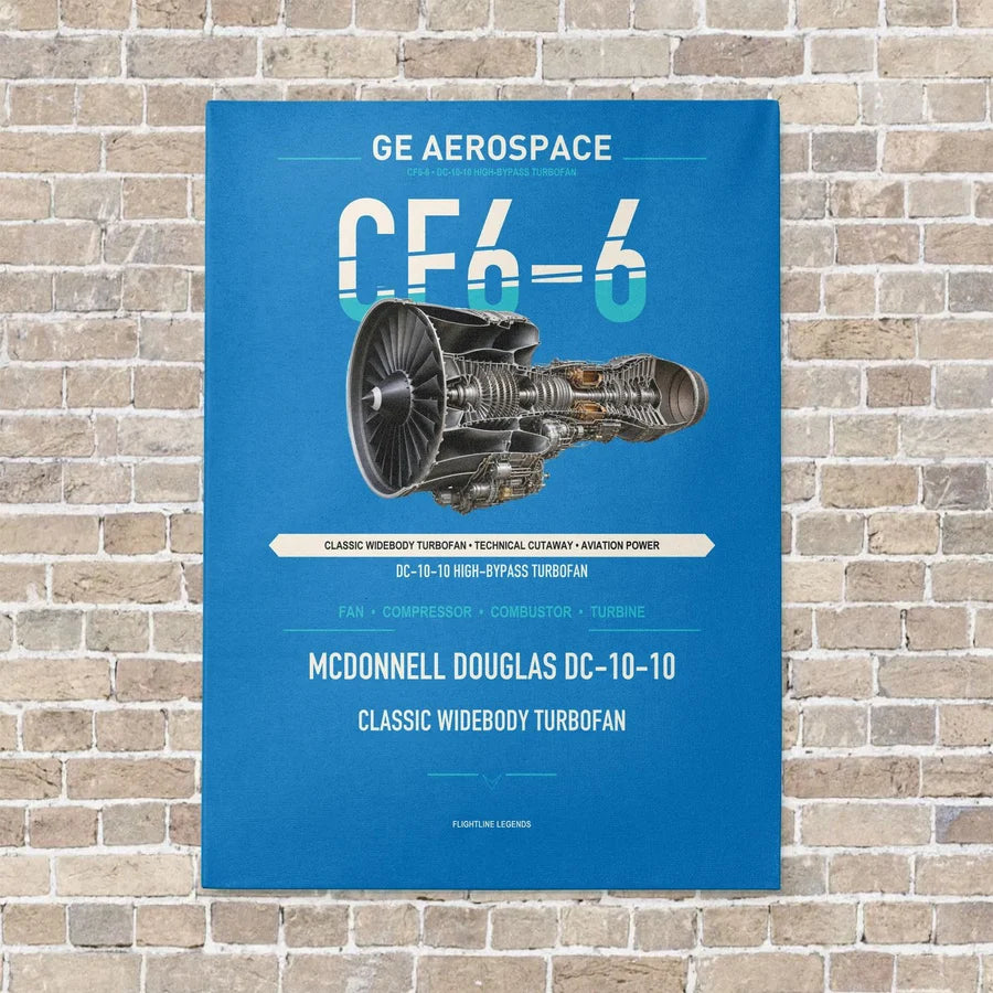 CF6-6 vertical canvas print - no frame - turquoise background
