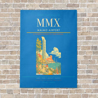 Thumbnail for Malmo Airport MMX vertical canvas print - no frame - turquoise background