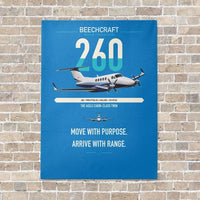 Thumbnail for Beechcraft King Air 260 vertical canvas print - no frame - turquoise background