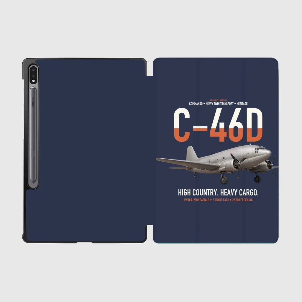 C-46D Commando design on navy blue samsung tablet tablet case