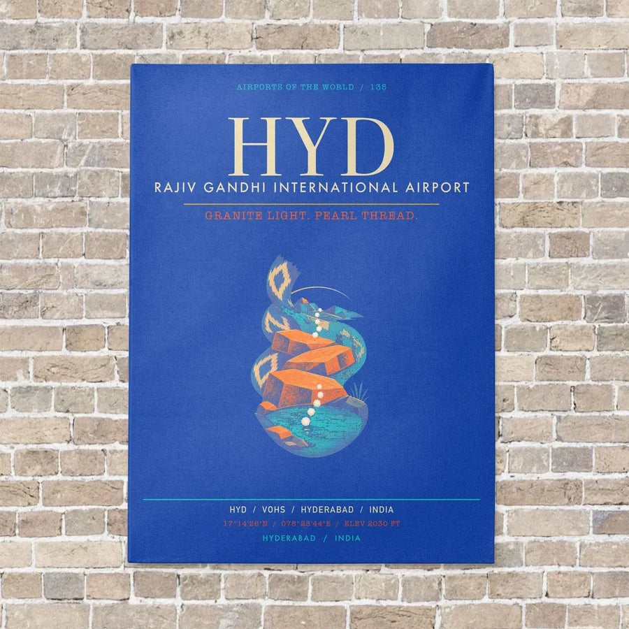 Rajiv Gandhi International Airport Hyderabad HYD - Canvas Framed - Blue