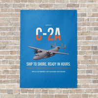 Thumbnail for C-2A Greyhound vertical canvas print - no frame - turquoise background