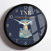 Thumbnail for Ivato International Airport (TNR) design on navy blue framed wall clock