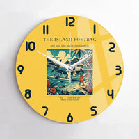 Thumbnail for VINTAGE G4154 - The Island Postbag - Designed Wall Clocks design on yellow no-frame