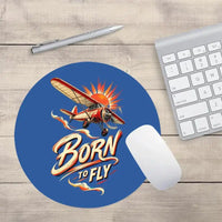 Thumbnail for Born To Fly V2 design on blue round mouse pad