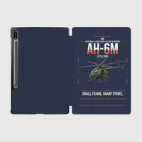 Thumbnail for MD AH-6M Little Bird design on navy blue samsung tablet tablet case