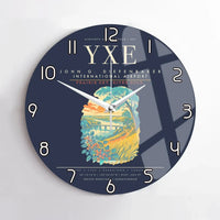 Thumbnail for Saskatoon John G. Diefenbaker International Airport YXE Wall-Clock No-Frame - Navy Blue