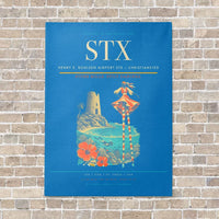 Thumbnail for Henry E. Rohlsen Airport STX — Christiansted vertical canvas print - no frame - turquoise background