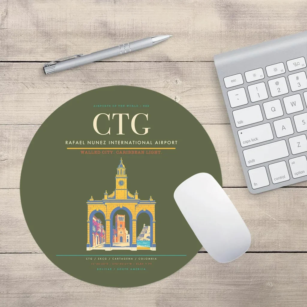 Rafael Nunez International Airport CTG Mouse-Pad Round - Green Army