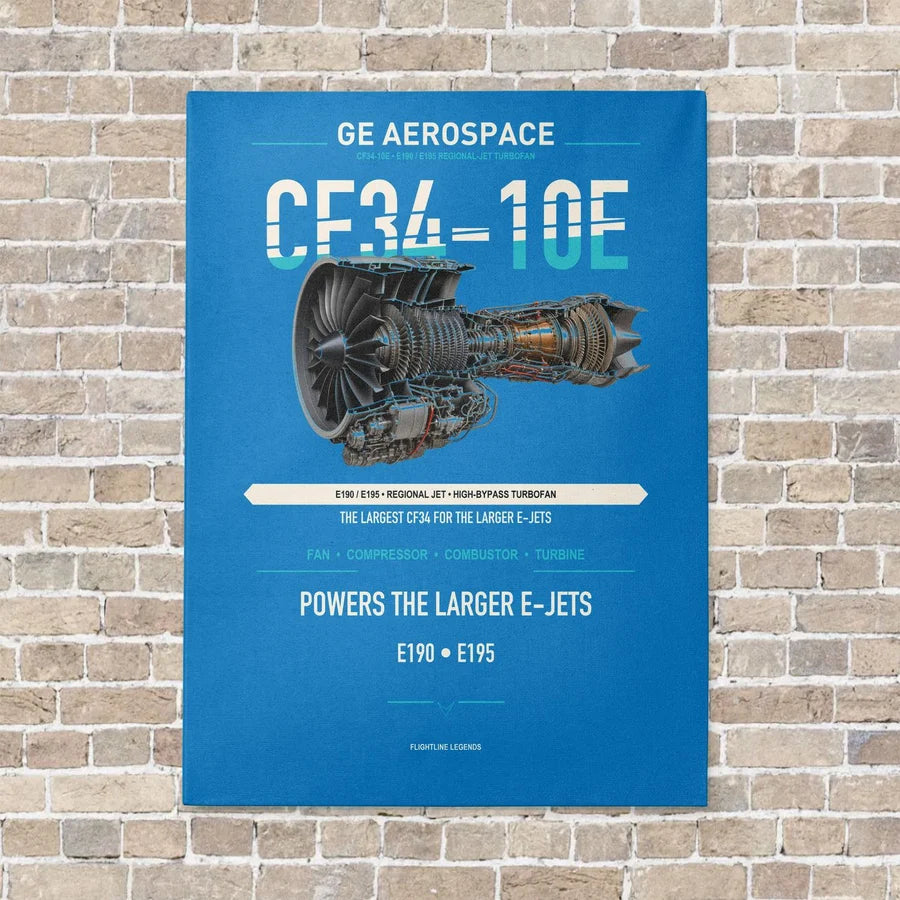 CF34-10E vertical canvas print - no frame - turquoise background