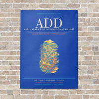 Thumbnail for Addis Ababa Bole International Airport ADD - Canvas Framed - Blue