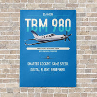 Thumbnail for Daher TBM 980 vertical canvas print - no frame - turquoise background