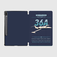 Thumbnail for Bombardier Learjet 36A design on navy blue samsung tablet tablet case