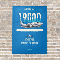 Thumbnail for Beechcraft 1900D vertical canvas print - no frame - turquoise background