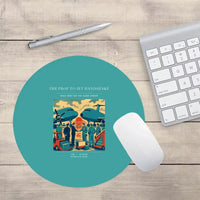Thumbnail for VINTAGE G4385 - The Prop To Jet Handshake - Designed Mouse Pads design on turquoise round