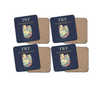 Thumbnail for Magic Valley Regional Airport (TWF) design on navy blue 4 pieces set coaster