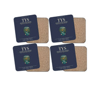 Thumbnail for McGhee Tyson Airport Knoxville (TYS) design on navy blue 4 pieces set coaster