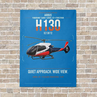 Thumbnail for Airbus H130 vertical canvas print - no frame - turquoise background