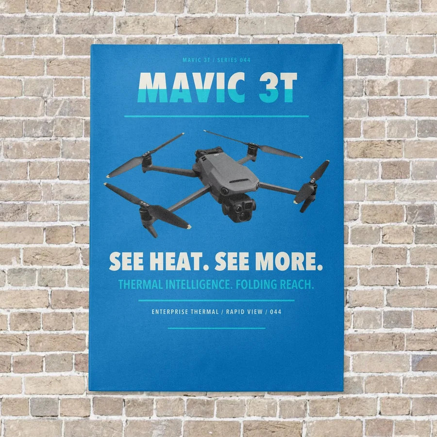 DJI Mavic 3 Thermal vertical canvas print - no frame - turquoise background