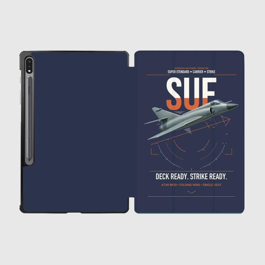 Dassault Super Étendard design on navy blue samsung tablet tablet case