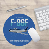 Thumbnail for F-86F Sabre design on blue round mouse pad