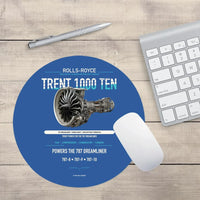 Thumbnail for TRENT 1000 TEN design on blue round mouse pad