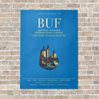 Thumbnail for Buffalo Niagara International Airport BUF vertical canvas print - no frame - turquoise background