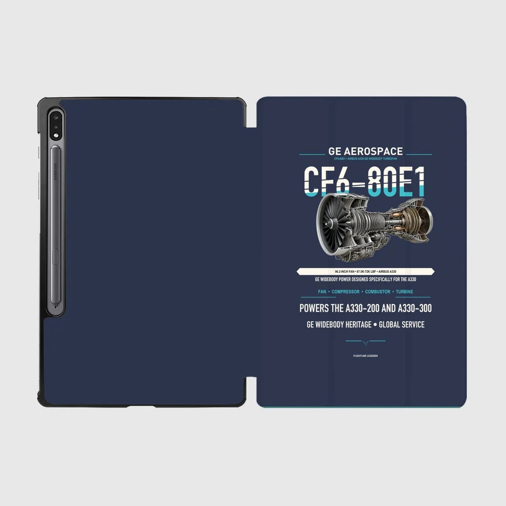 CF6-80E1 design on navy blue samsung tablet tablet case