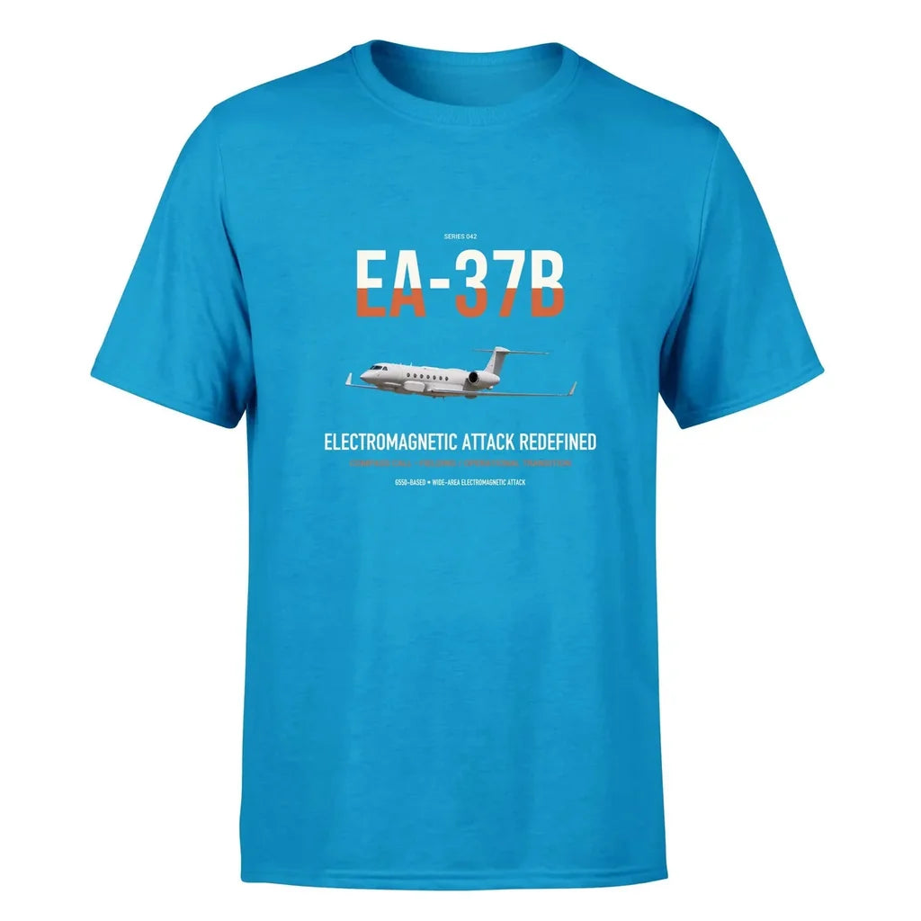 EA-37B Compass Call design on turquoise double-side t-shirt, single-side print